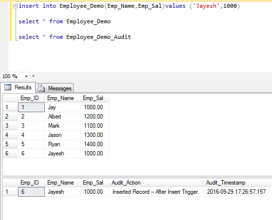 Trigger In SQL Server